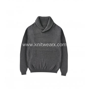 Men's Osmanthus Stitch Shawl Collar Sweatshirt Pullover